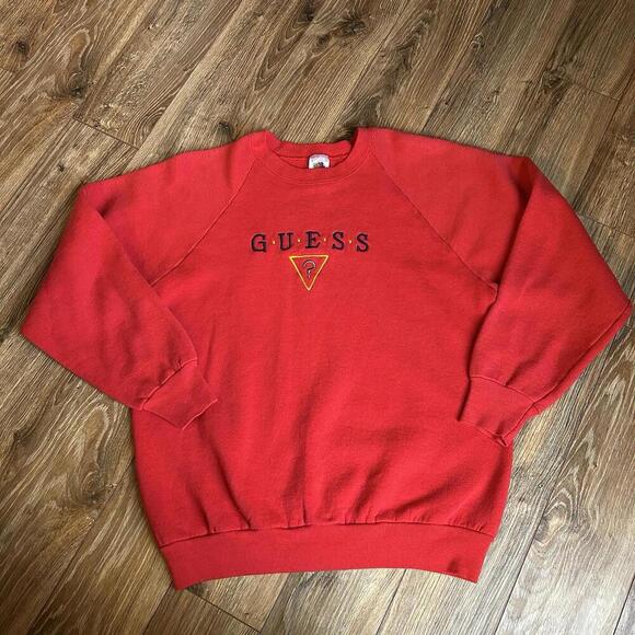 Vintage 90s Guess embroidered Fruit of the Loom crewneck sweater Size L